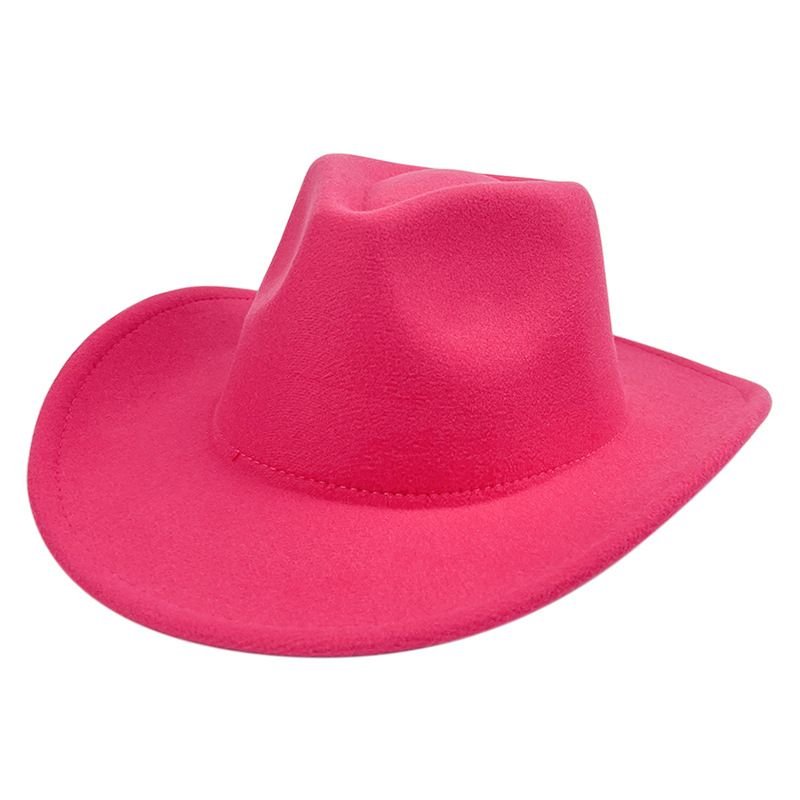 Men Custom Retro Solid Color Western Cowboy Hat