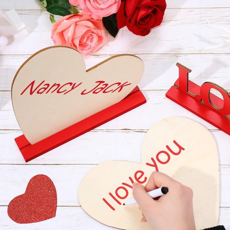 Valentine'S Day Ornaments Desktop Decoration Wooden Crafts Home Decoration