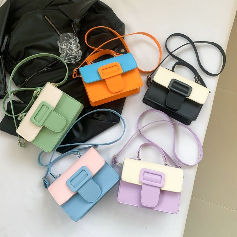 Fashion Contrast Flip Square Shoulder Bag