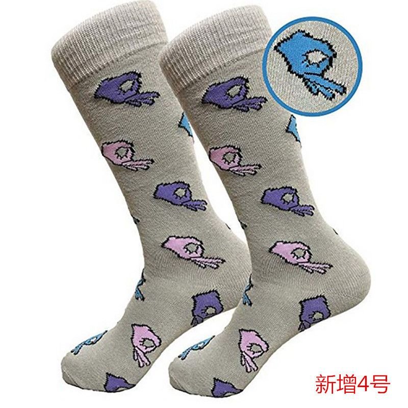 Men Fashion Casual Crazy OK Cartoon Pattern Cotton Socks