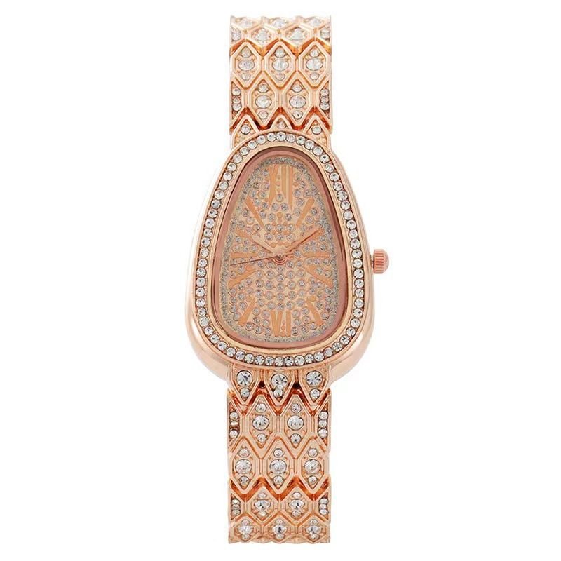 Women Fashion Creative Snake Full Diamond Alloy Quartz Watch