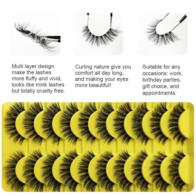 Women Simple Natural Long Imitation Mink False Eyelashes