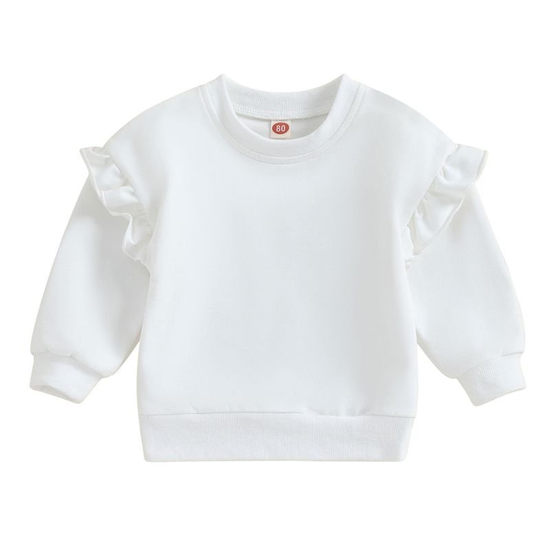 Autumn And Winter Kids Toddler Girls Solid Color Sweatshirt