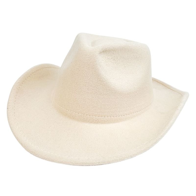 Men Custom Retro Solid Color Western Cowboy Hat