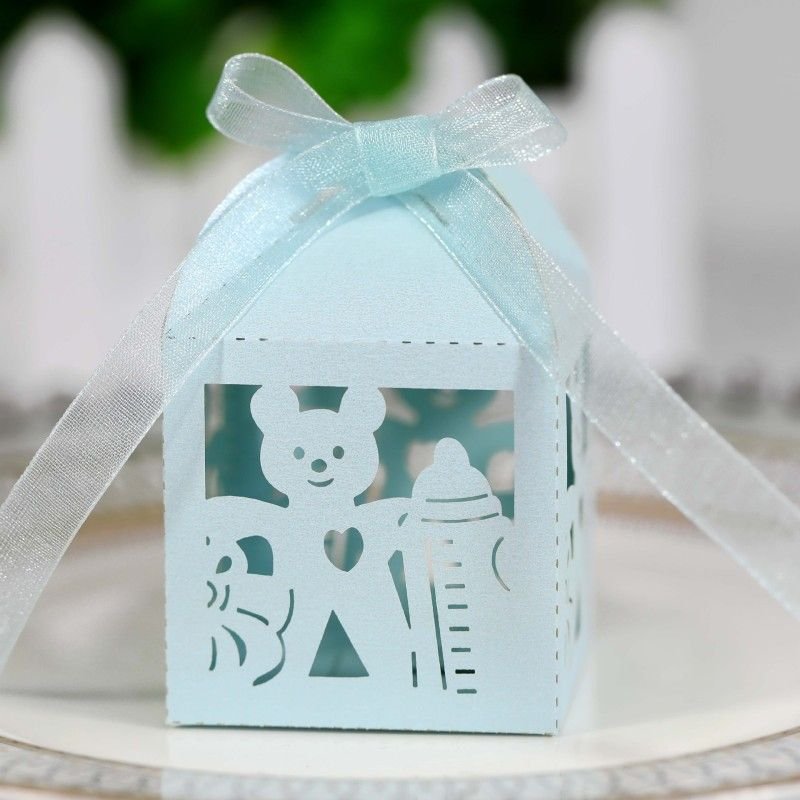 Simple Creative Laser Hollow Bear Bottle Wedding Candy Packaging Box