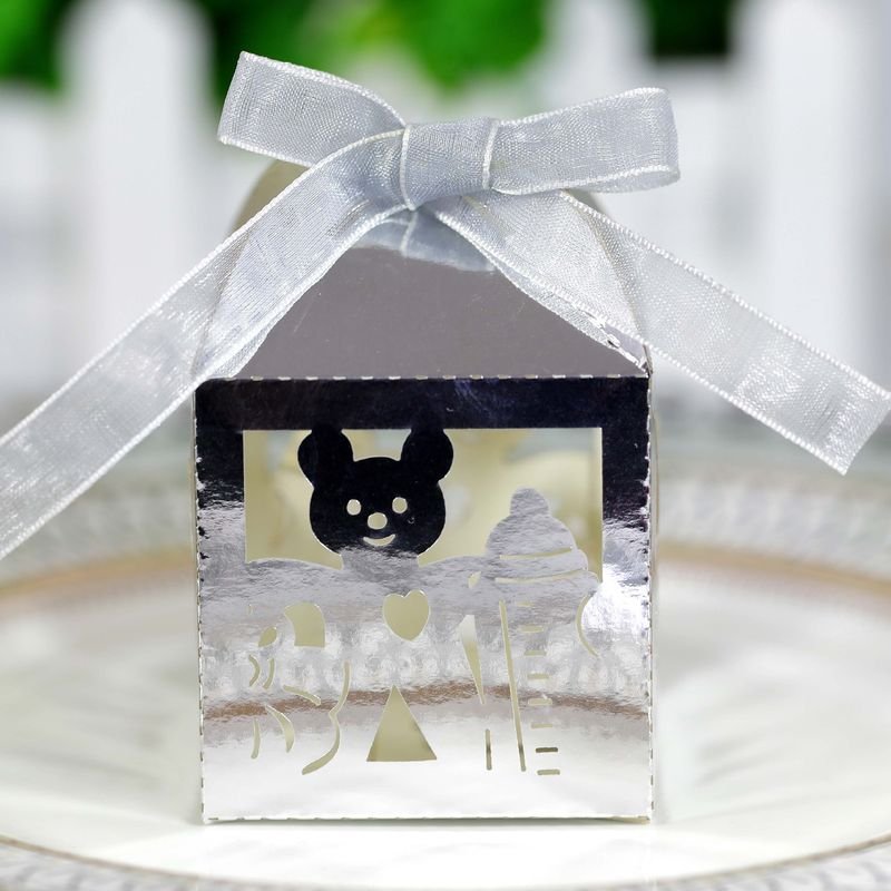 Simple Creative Laser Hollow Bear Bottle Wedding Candy Packaging Box