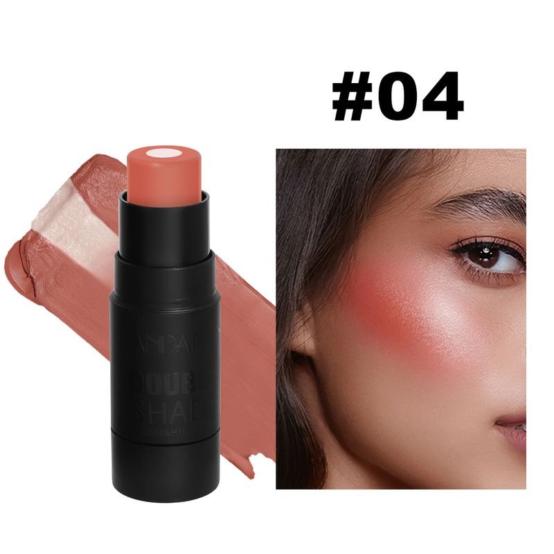 Handaiyan Women Simple Brightening Color Solid Sandwich Blush Cream Cosmetic Stick