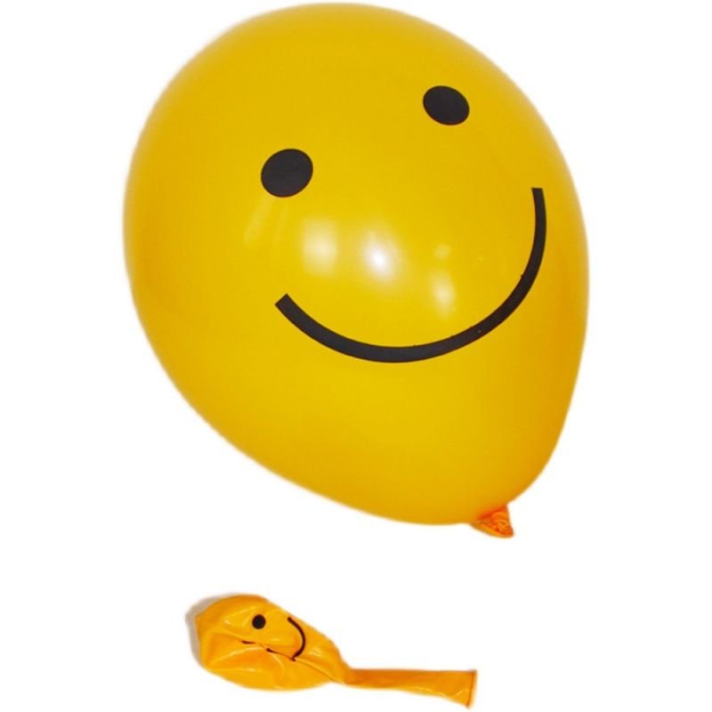 10 Inch Cartoon Cute Lemon Yellow Round Smiley Balloon Holiday Party Venue Layout