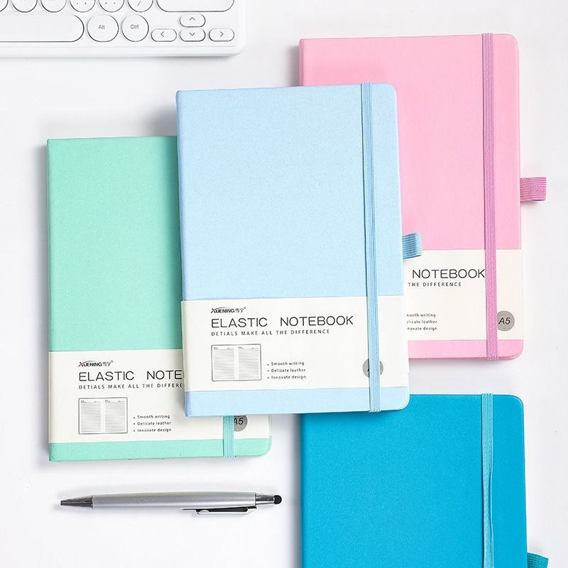 A5 Strap Notebook Elastic Band Small Fresh Notepad Office Stationery Diary Notebook Students