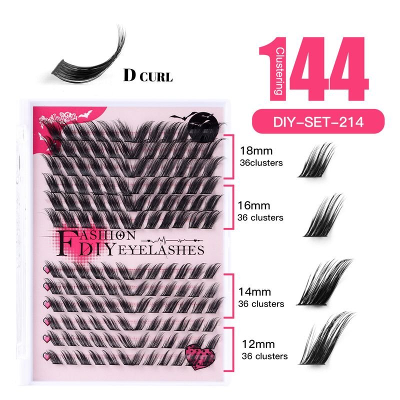 Single Cluster Diy Oblique Flying Dense Simulation 12-18Mm False Eyelashes