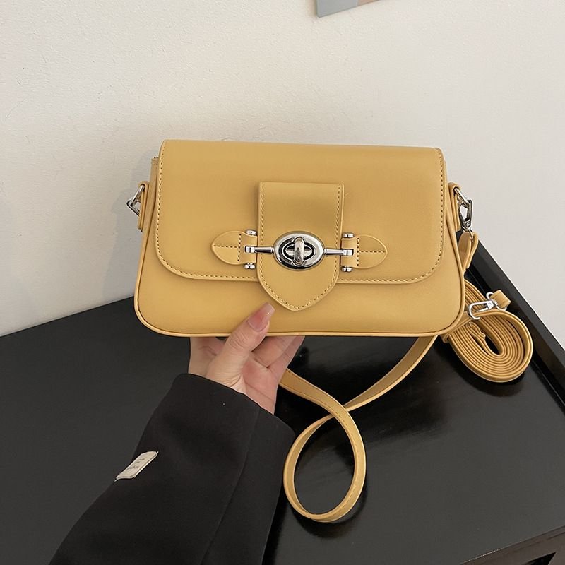 Women Fashion Casual Square Flap Lock Shoulder Bag