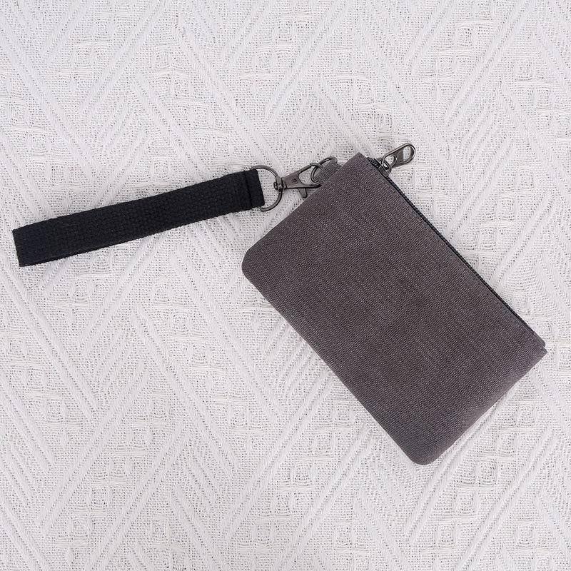 Women Fashion Casual Solid Color Canvas Zipper Wallets