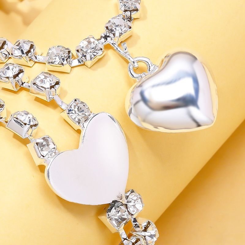 Women Fashion Sexy Heart-Shaped Rhinestone Chest Chain Body Chain