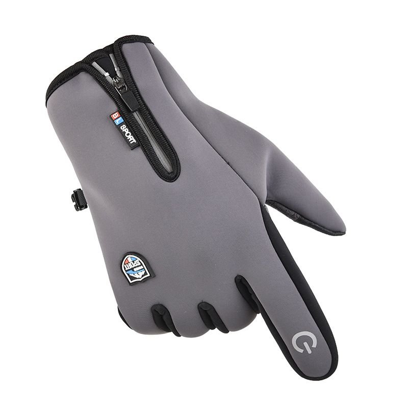 Outdoor Non-Slip Warm Touch Screen Zipper Riding Ski Gloves