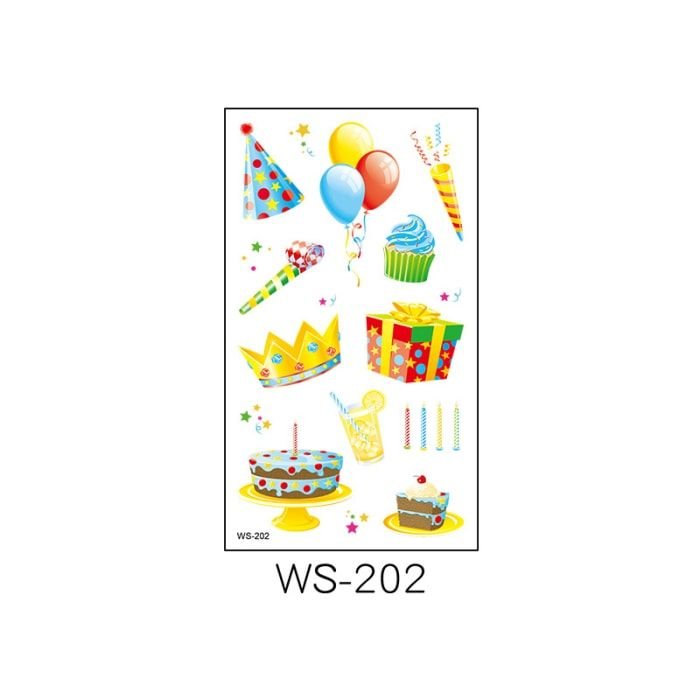 Kids Birthday Party Waterproof Tattoo Sticker