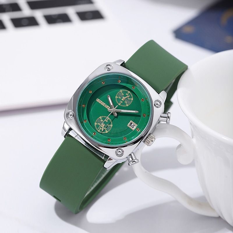 Women Fashion Calendar Silicone Quartz Watch