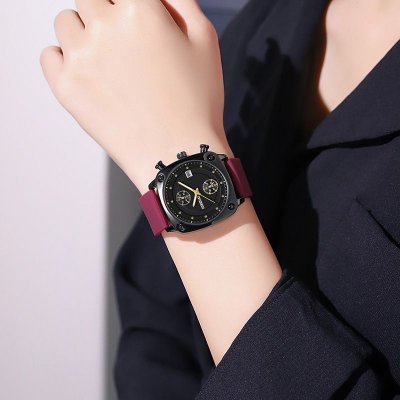 Women Fashion Calendar Silicone Quartz Watch